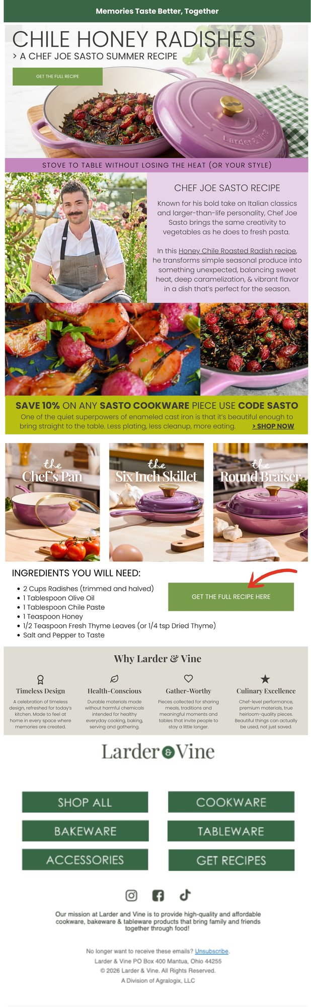 Email Joe Sasto Radish Recipe