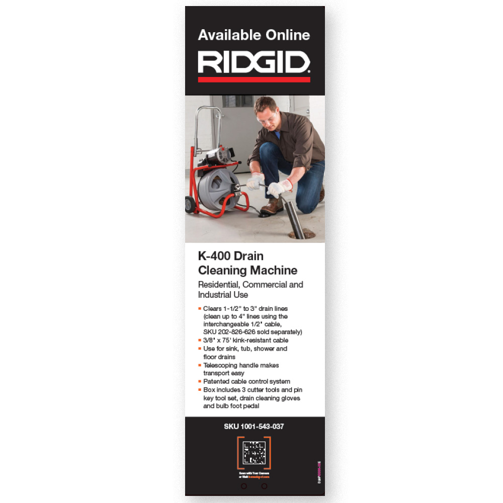 Ridgid IBeam Drain Signage